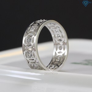 Nhẫn bạc nam kim tiền xi mạ bạch kim NNA0304-XK