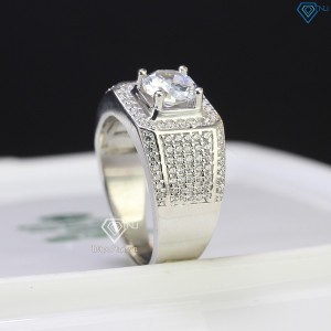 Nhẫn bạc nam xi kim đính đá NNA0306-XK