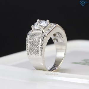 Nhẫn bạc nam xi kim đính đá NNA0306-XK