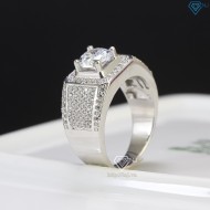 Nhẫn bạc nam xi kim đính đá NNA0306-XK