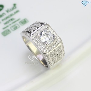 Nhẫn bạc nam xi kim đính đá NNA0306-XK
