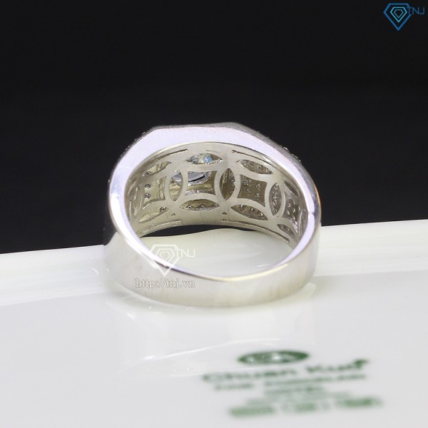 Nhẫn bạc nam xi kim đính đá NNA0306-XK