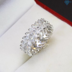 Nhẫn bạc nam xi mạ bạch kim full đá NNA0340-XK