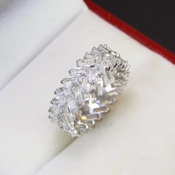 Nhẫn bạc nam xi mạ bạch kim full đá NNAXK0006