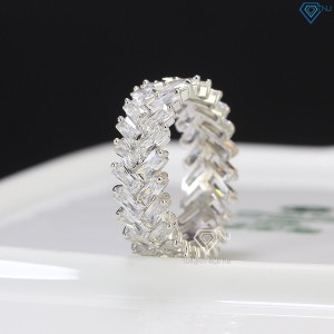 Nhẫn bạc nam xi mạ bạch kim full đá NNA0340-XK