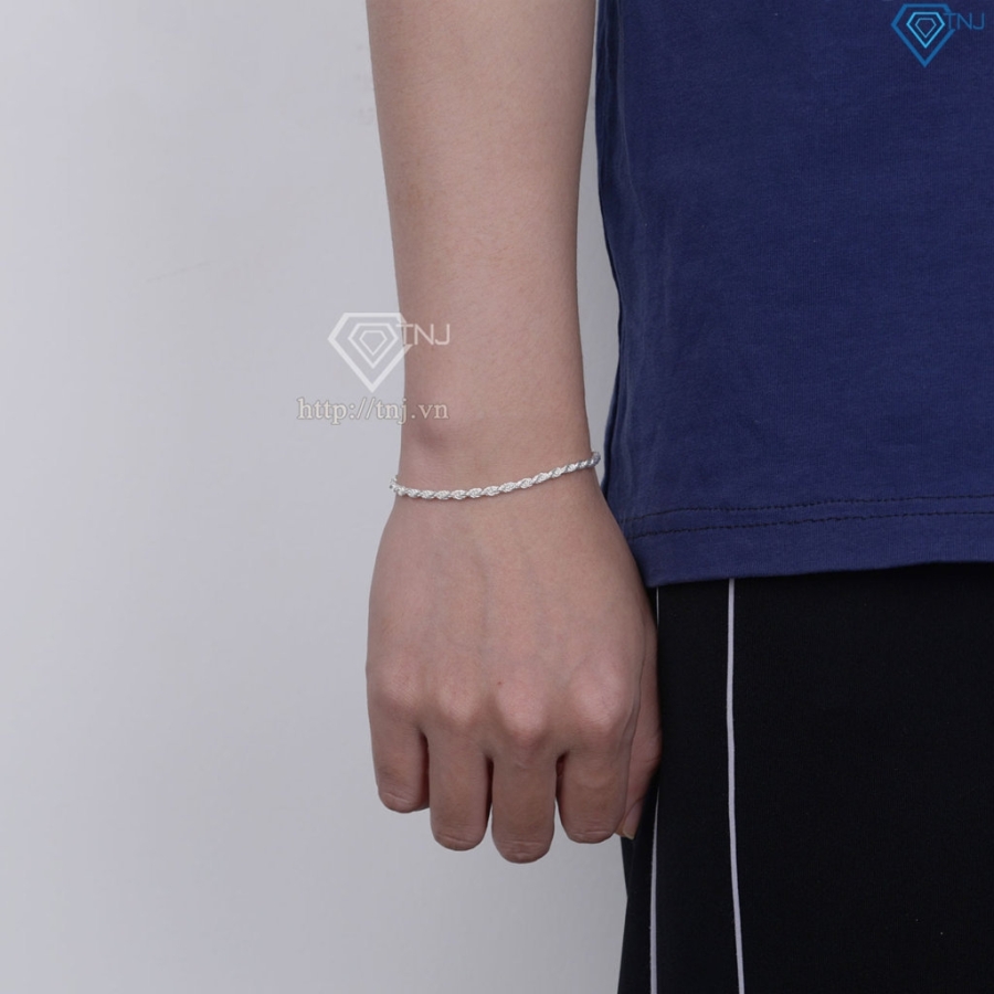 Lắc tay bạc nam dạng xoắn cá tính LTA0228- Trang Sức TNJ