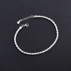 Lắc tay bạc nam dạng xoắn cá tính LTA0228