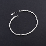 Lắc tay bạc nam dạng xoắn cá tính LTA0228