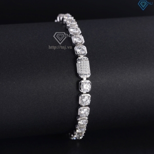 Lắc tay bạc nam Tennis vuông đính full Moissanite 5.0mm LTAM0014