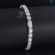 Lắc tay bạc nam Tennis vuông đính full Moissanite 5.0mm LTAM0014