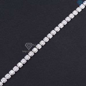 Lắc tay bạc nam Tennis vuông đính full Moissanite 5.0mm LTAM0014
