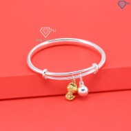 Quà Noel cho bé lắc bạc cho trẻ sơ sinh khắc tên hình rắn vàng LTT0183