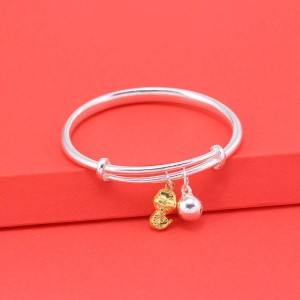 Quà Noel cho bé lắc bạc cho trẻ sơ sinh khắc tên hình rắn vàng LTT0183