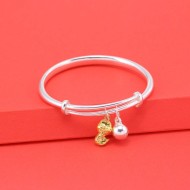 Quà Noel cho bé lắc bạc cho trẻ sơ sinh khắc tên hình rắn vàng LTT0183