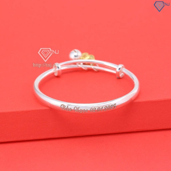 Quà Noel cho bé lắc bạc cho trẻ sơ sinh khắc tên hình rắn vàng LTT0183