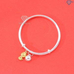 Quà Noel cho bé lắc bạc cho trẻ sơ sinh khắc tên hình rắn vàng LTT0183