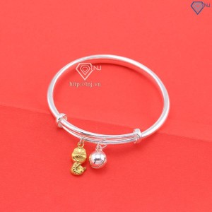 Quà Noel cho bé lắc bạc cho trẻ sơ sinh khắc tên hình rắn vàng LTT0183