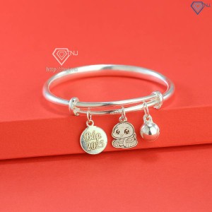 Quà Noel cho bé lắc bạc cho bé sơ sinh khắc tên hình con rắn LTT0179