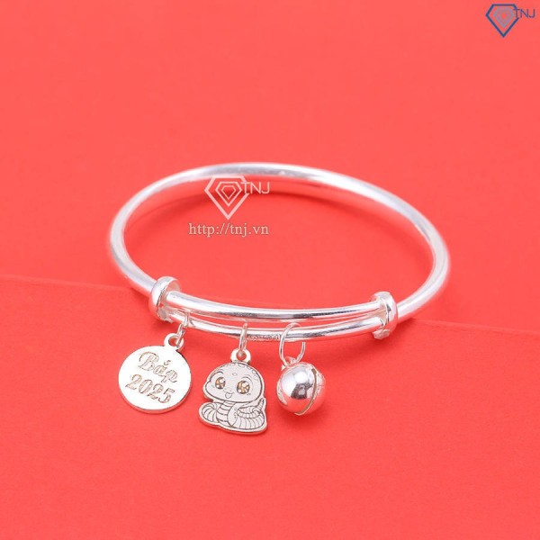 Quà Noel cho bé lắc bạc cho bé sơ sinh khắc tên hình con rắn LTT0179