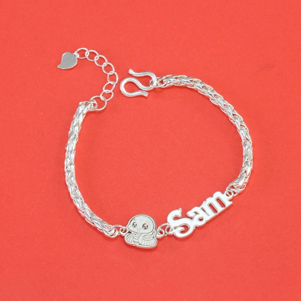 Lắc bạc cho bé khắc tên hình con rắn LTT0178