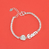 Lắc bạc cho bé khắc tên hình con rắn LTT0178