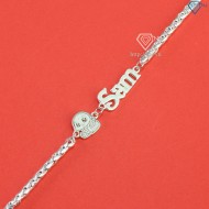 Quà đầy tháng cho bé lắc bạc cho bé khắc tên hình con  - Trang Sức TNJ