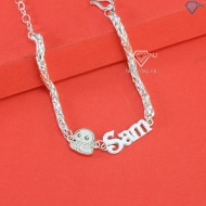 Quà đầy tháng cho bé lắc bạc cho bé khắc tên hình con  - Trang Sức TNJ