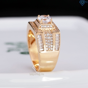 Nhẫn nam Moissanite đơn giản đính đá 6.0mm xi vàng hồng NNAM0176-XH