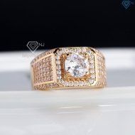 Nhẫn bạc nam xi mạ vàng hồng mặt vuông NNA0306-XH - Trang sức TNJ