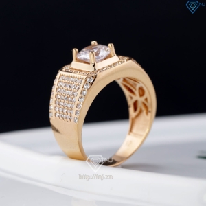 Nhẫn bạc nam xi mạ vàng hồng mặt vuông NNA0306-XH - Trang sức TNJ