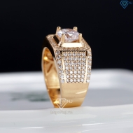 Nhẫn bạc nam xi mạ vàng hồng mặt vuông NNA0306-XH - Trang sức TNJ