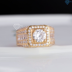 Nhẫn bạc nam xi mạ vàng hồng mặt vuông cao cấp NNA0820-- Trang sức TNJ