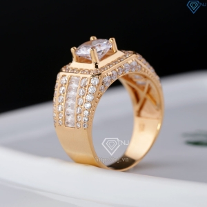 Nhẫn bạc nam xi mạ vàng hồng mặt vuông cao cấp NNA0820-- Trang sức TNJ