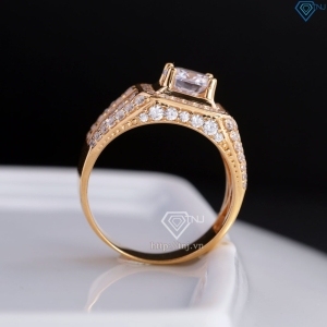 Nhẫn bạc nam xi mạ vàng hồng mặt vuông cao cấp NNA0820-- Trang sức TNJ