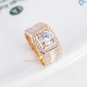 Nhẫn bạc nam xi mạ vàng hồng mặt vuông cao cấp NNA0820-- Trang sức TNJ