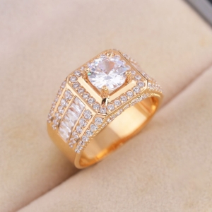 Nhẫn bạc nam xi mạ vàng hồng mặt vuông cao cấp NNA0820-XH