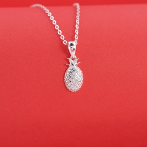 Dây chuyền bạc cho bé hình quả dứa đính đá DCT0135