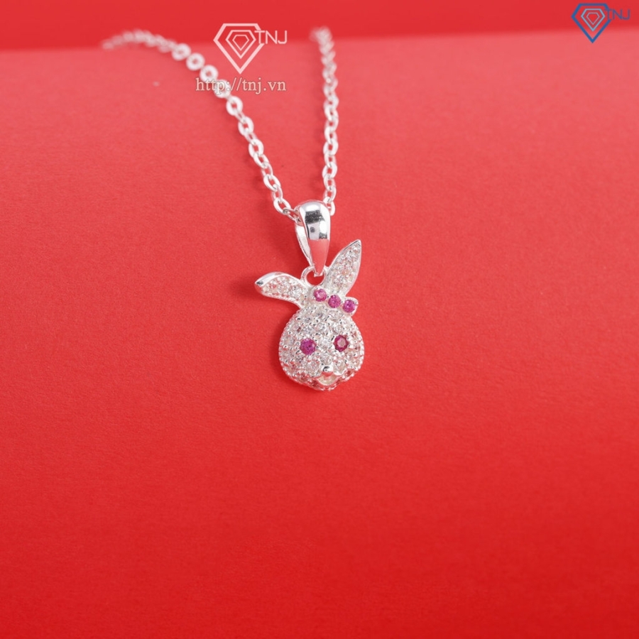 Dây chuyền bạc cho bé hình con thỏ đính đá DTN0049 - Trang Sức TNJ