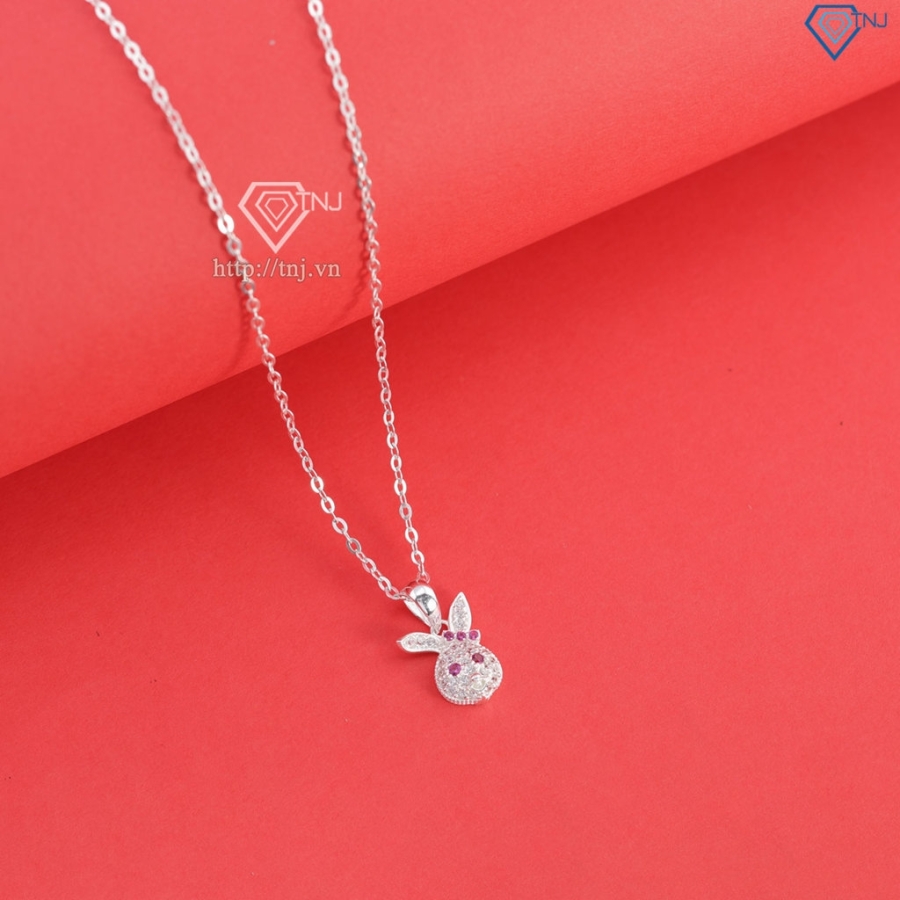 Dây chuyền bạc cho bé hình con thỏ đính đá DTN0049 - Trang Sức TNJ