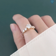 Nhẫn nữ xi vàng hồng đính full kim cương Moissanite NNM0086-XH