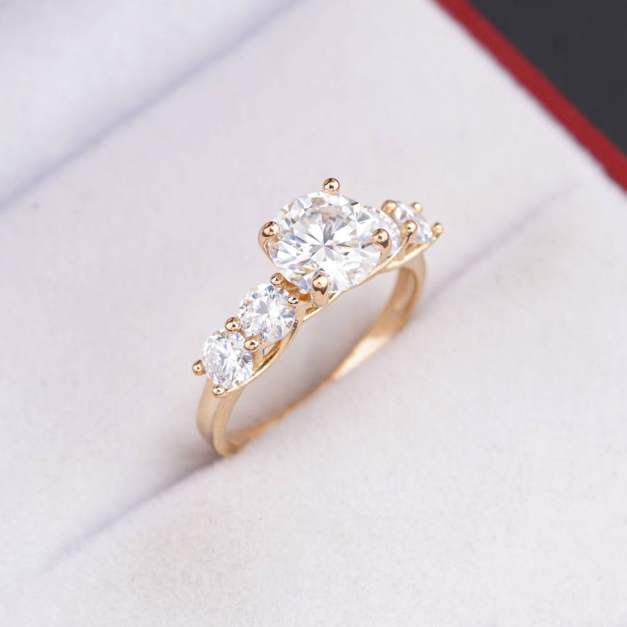 Nhẫn nữ xi vàng hồng đính full kim cương Moissanite sang trọng NNM0086-XH