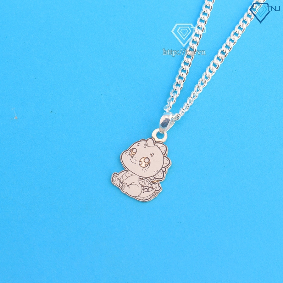 Dây chuyền bạc cho bé hình con rồng khắc tên dễ thương DCT0124