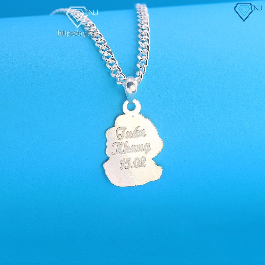 Dây chuyền bạc cho bé hình con rồng khắc tên dễ thương DCT0124