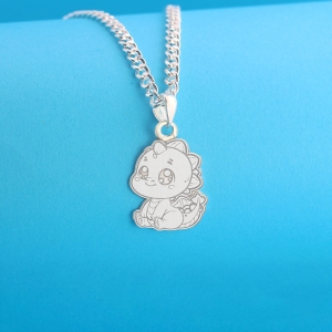 Dây chuyền bạc cho bé hình con rồng khắc tên dễ thương DCT0124