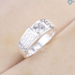 Nhẫn nam bạc kim tiền bản nhỏ NNA0879