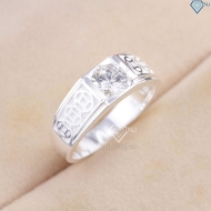 Nhẫn nam bạc kim tiền bản nhỏ NNA0879