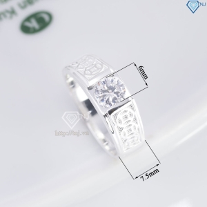 Nhẫn nam bạc kim tiền bản nhỏ NNA0879