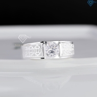 Nhẫn nam bạc kim tiền bản nhỏ NNA0879