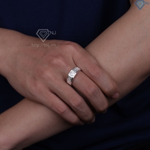 Nhẫn nam bạc kim tiền bản nhỏ NNA0879