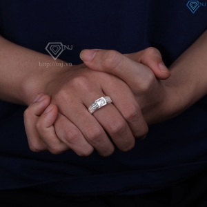 Nhẫn nam bạc kim tiền bản nhỏ NNA0879